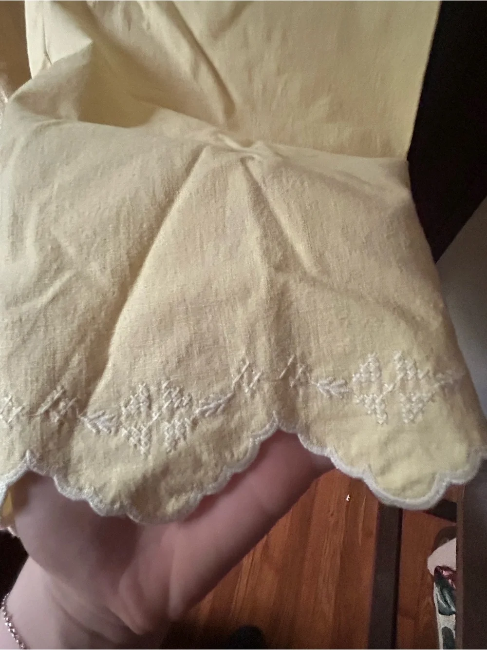 Maeve Colette Lace Trim Pale Yellow Size 28 Embroidered Hem & Pockets NWOT - Picture 7 of 10